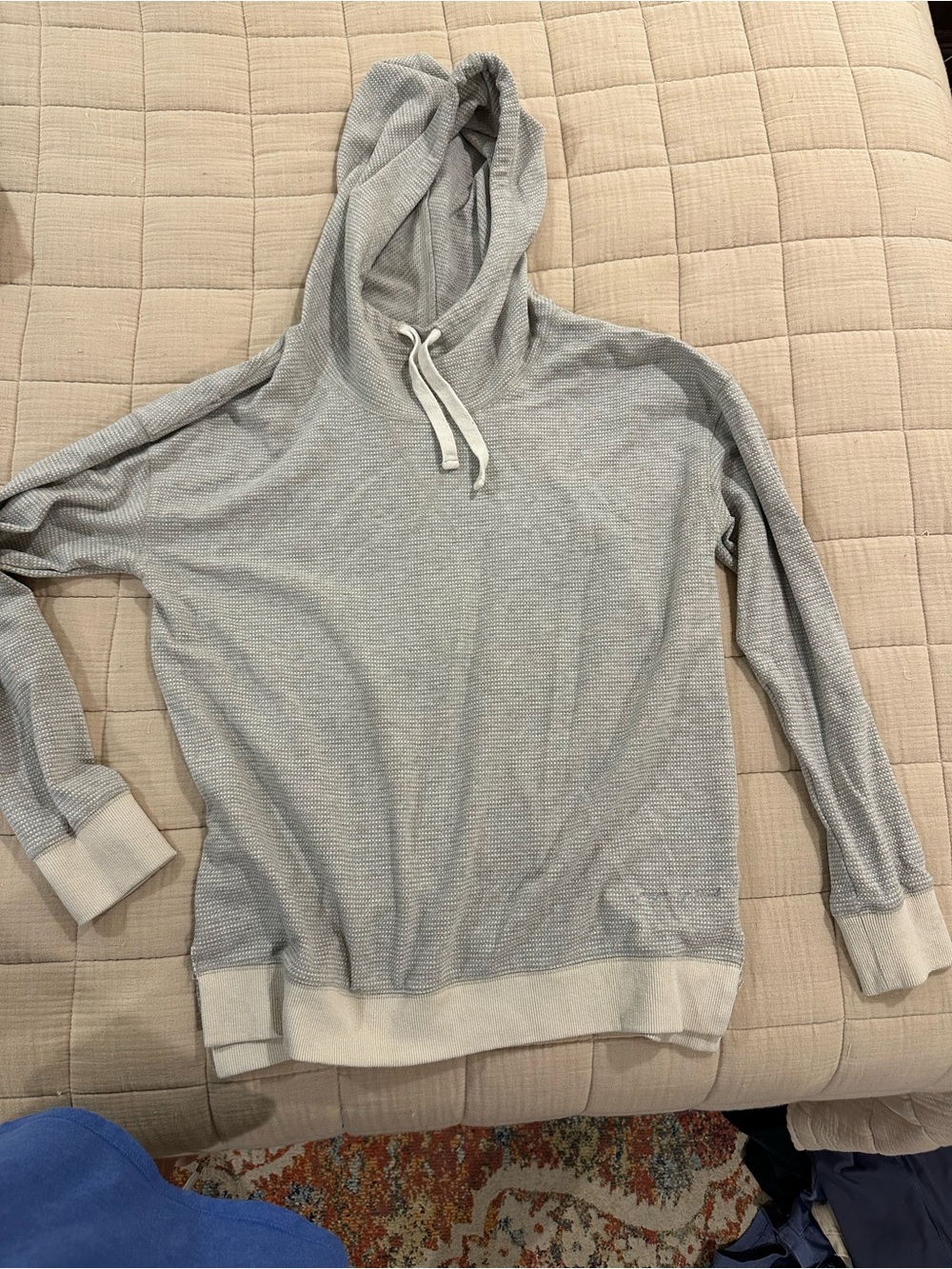 Properly Tied Light Gray Women's Hooded Waffle Knit Sweater